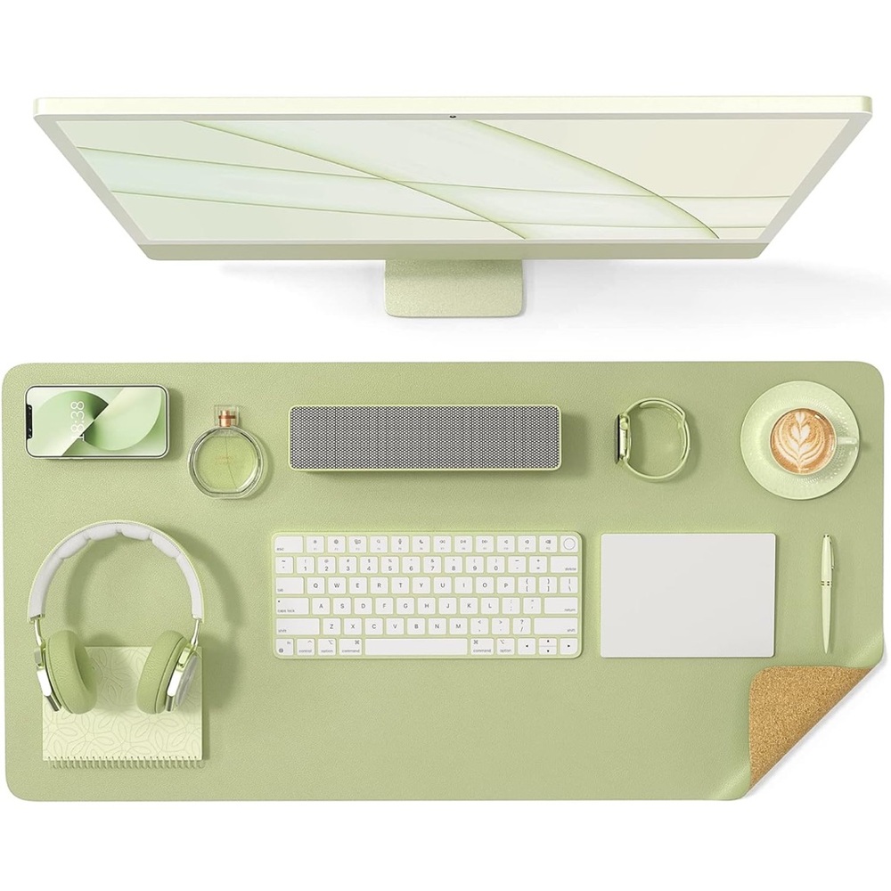 Crenovo - natural cork desk mat in color matcha